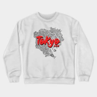 Tokyo, Japan City Map Crewneck Sweatshirt